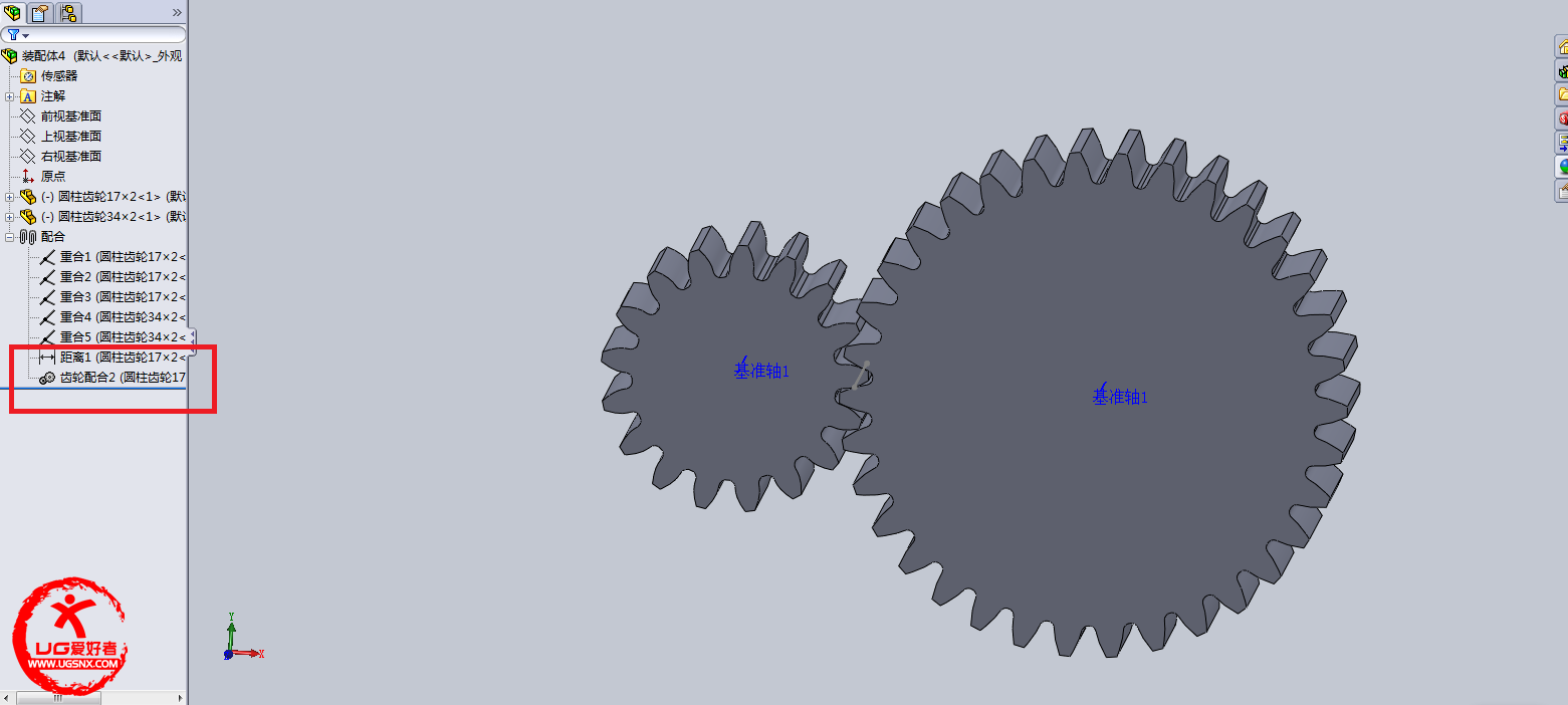 solidworks齿轮装配配合问题