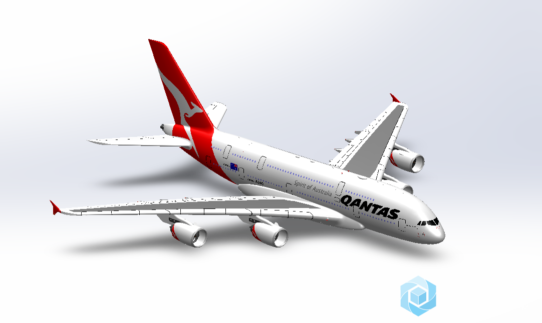 分享一个sw空客a380大飞机模型