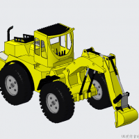 分享Creo绘制的玩具挖掘机模型
